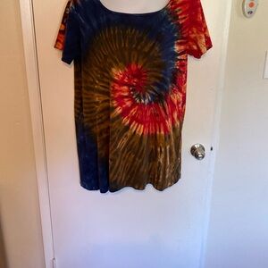 Tie-Dye Short Sleeve Dress
